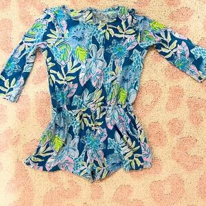 Lilly Pulitzer Floral Blue Kids Romper